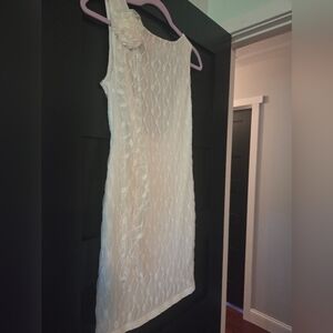 HYFVE White Lace Mini Dress With A Captivating Back Plunge